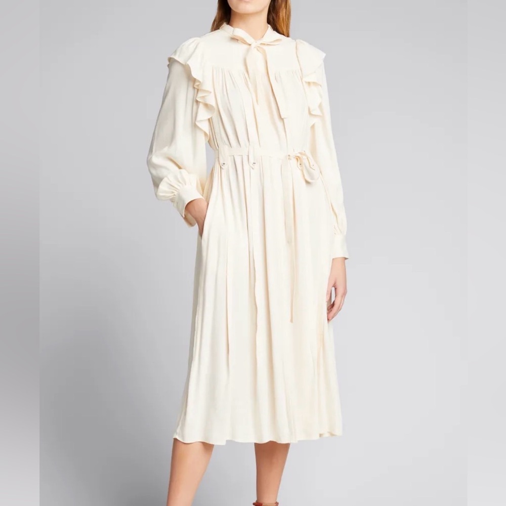 Ulla Johnson Dorothea Cream Midi Dress